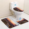 thumbnail image 1 of ABPHQTO Hermosa puesta de sol sobre el casco antiguo de la ciudad de Londres, Inglaterra Juego de alfombras de baño de 3 piezas Alfombra de baño Alfombra de contorno y tapa de inodoro, 1 of 2