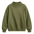 thumbnail image 4 of Gunia Plus Size Neck Women Sweatshirt Long Sleeve Crewneck Sweatshirt Casual Lightweight Pullover Tops Fall Fashion Clothes Army Green S-3Xl, 4 of 4