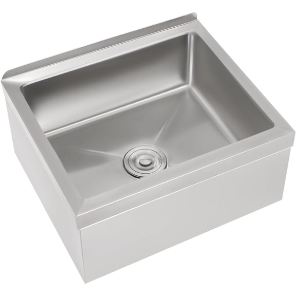 Stainless Steel Floor Mount Mop Sink Single Bowl Commercial Restaurant Kitchen Sink Free Standing Utility Sink 19x 22x12 in