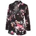 thumbnail image 2 of Blazer MINTLIMIT para mujer, corte ajustado, manga 3/4, elástico, negro, 2 of 7