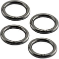 thumbnail image 1 of 5/8 Inch Spring O Ring Round Carabiner Snap Hook Round Keychain Suitable for Bag Wallet Keychain Zinc Alloy Black Black 4pcs Simple Modern, 1 of 4