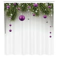 thumbnail image 4 of Christmas Shower Curtain, Tree with Tinsel and Ball with Present Wrap Ribbon Celebration Picture, Fabric Bathroom Set with Hooks, 69W X 75L Inches Long, Purple Grey Green, by Ambesonne, 4 of 4