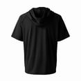 thumbnail image 5 of Short Sleeve Hoodies Men Comfort Lightweight Athletic Gym Workout Sweatshirt Outdoor Hiking Fishing Shirts with pockets Black L, 5 of 8