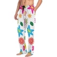thumbnail image 5 of Floral Daisy Pattern Ghost Pajama Pants, Men's Lounge Pants Light with Drawstring and Pockets, Christmas New Year Birthday Father's Day Gifts, 5 of 7