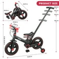 thumbnail image 5 of JMMD Toddler Bike with Push Handle for Kid 18-60 Months, 6 in 1 Foldable Tricycle with Training Wheel, Pedals, Kid Balance Bike for Boy & Girl, Black, 5 of 10