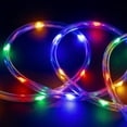 thumbnail image 3 of WYZworks 50ft Colorful LED Outside Rope Light - 8 Modes, Waterproof Permanent Outdoor Accent Lighting w/Remote, Flexible Clear Tube, ETL Certified, Exterior Christmas Patio Palm Tree Yard Ambient, 3 of 8
