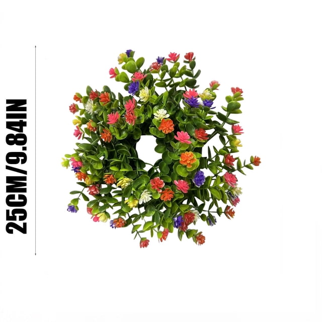 Rkstn Ring Ring Colorful Cottage Wreath Colorful Wreath Decorated with Gate Pendant
