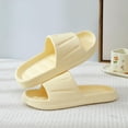 thumbnail image 2 of Wensltd Women Open Toe Slippers Flat Slide Soft Sole Lightweight Wide Width Daily Outdoor Walking Slippers Yellow, 2 of 5