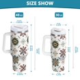 thumbnail image 3 of 40 oz Tumbler With Handle Stainless Steel Insulated Tumbler With Lid for Car Cup Holder Traditional Snowflakes Motifs, 3 of 9