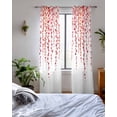 thumbnail image 3 of Red Polka Dots Sheer Curtains 63 Inch Length 2 Panels Set for Living Room/Bedroom, Vintage Abstract Art Watercolor Kitchen Curtains Grommet Semi-Sheer Curtains Drapes Window Treatments 42"x63"x2, 3 of 7