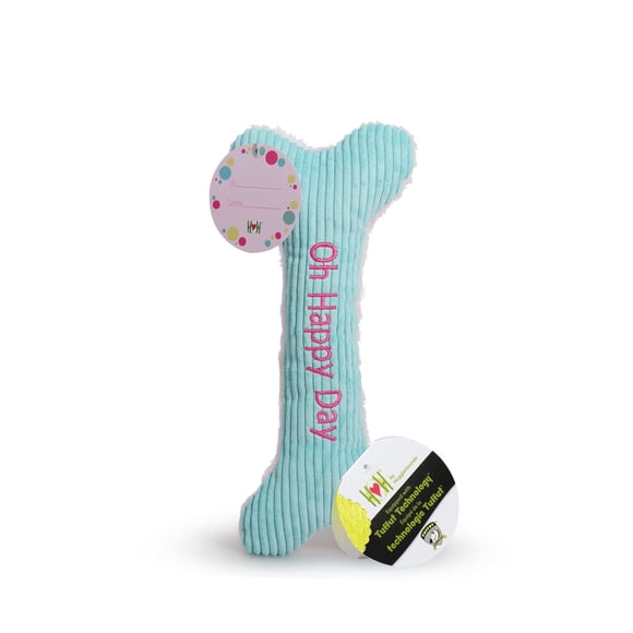 Juguete de Peluche para Perro HuggleHounds Hueso Oh Happy Day 30 cm