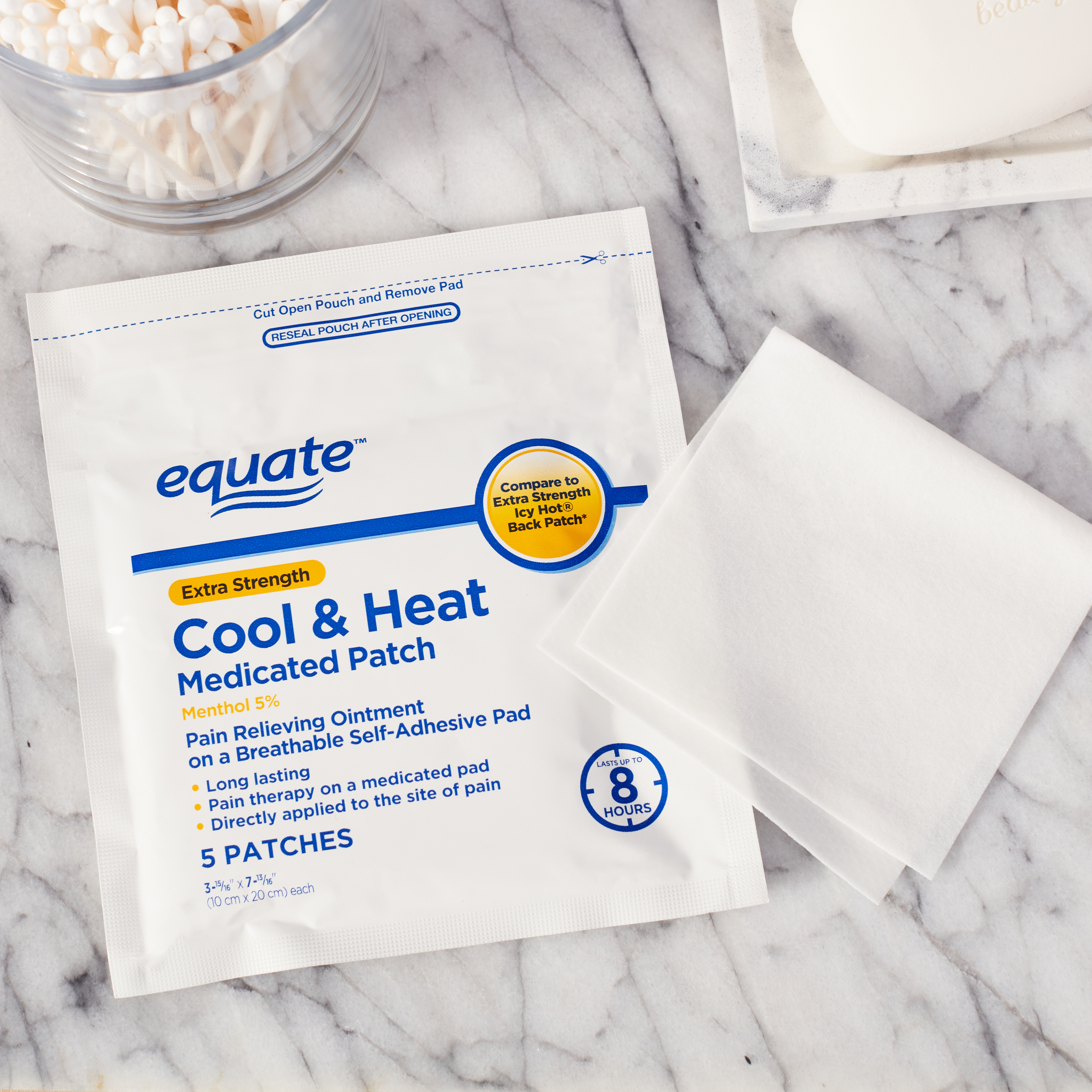 Equate Extra Strength Cool & Heat Medicated Patches, 5 Count - image 2 of 10