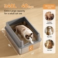 thumbnail image 2 of Caja de arena para gatos Jotesnew, extra grande, 71 x 51 x 32 cm, acero inoxidable, 2 of 7