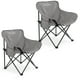 thumbnail image 1 of Silla Plegable para Camping Pesca Playa y Exteriores de Lona Impermebale Ligera Silla para Exterior Ergonomica con Estructura de Acero y Funda Transportadora Set de 2 Sillas (Gris), 1 of 5