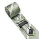 thumbnail image 5 of Set de corbatas Barry.Wang de seda a rayas en verde salvia para hombre, 5 of 5