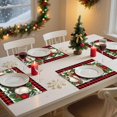 thumbnail image 3 of Christmas Placemats Set of 6,Red and Black Buffalo Check Plaid Christmas Table Place Mats,12x18 Inch Winter Xmas Holiday Kitchen Dining Tables Mats Set of 6 for Indoor Outdoor Home Party Decor, 3 of 8
