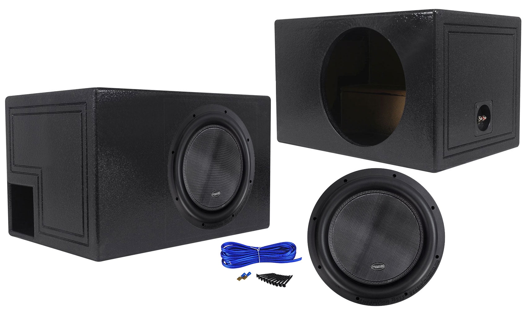 American Bass XR-12D4 2400w 12" Competition Subwoofer+Vented Sub Box Enclosure