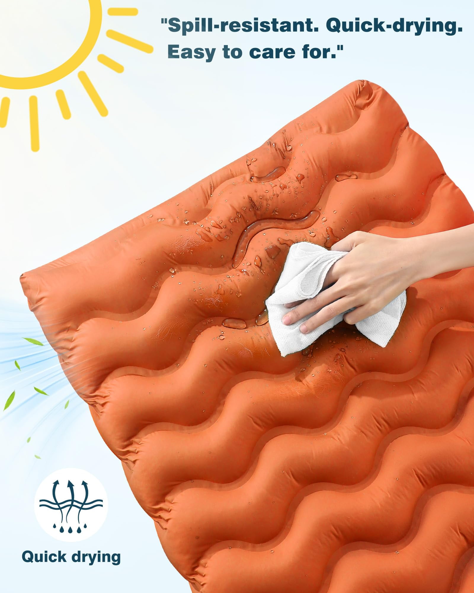 Orthopedic Dog Bed for Large Medium Small Dogs Waterproof Memory Foam Dog Crate Bed Washable Pet Bed with Removeable Cover, 36"x27", Orange