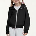 thumbnail image 2 of LIJCC Boys Girls Kids Hoodie Solid Color Sweatshirt Half Zip Up Long Sleeve Sweatshirts Baggy Pullover Top with Thumb Holes(Black,11-12 Years), 2 of 9
