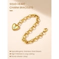thumbnail image 5 of KeyStyle Initial Charm Bracelets Gold Plated Letter Heart Charm Bracelets for Women Adjustable Link Chain Bracelet Fashion Jewelry Mother's Day Gift for Mom, 5 of 10
