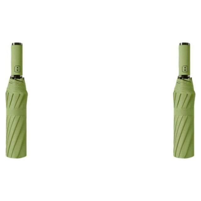 Maytalsory Folding Umbrella Reflective Stripe Umbrellas Waterproof Sunshade for No LED/Green 2Set