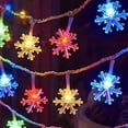 thumbnail image 1 of Xihbxyly Luces Navideñas para Ventanas, Diseño Led de Copo de Nieve, Bombillas Blancas Cálidas o Multicolor, Decoración Navideña para El Hogar, Fiestas y Regalos, 300 Cm de Largo, 20 Anillos Led, 1 of 6