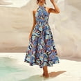 thumbnail image 4 of Sleeveless Long Dress for Women Boho Halter Maxi Sundress Casual Loose Dresses Split Cover Up Gown, 4 of 8