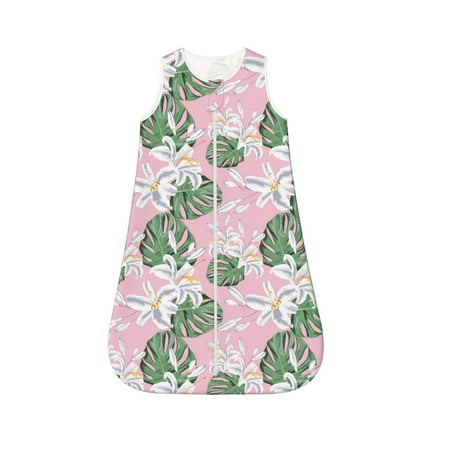 

Fotbe Lilies Flowers Pattern Sleep Sack - Baby Wearable Blanket with Zipper Extra Soft Cotton Sleeveless Sleeping Bag for Infants-X-Large