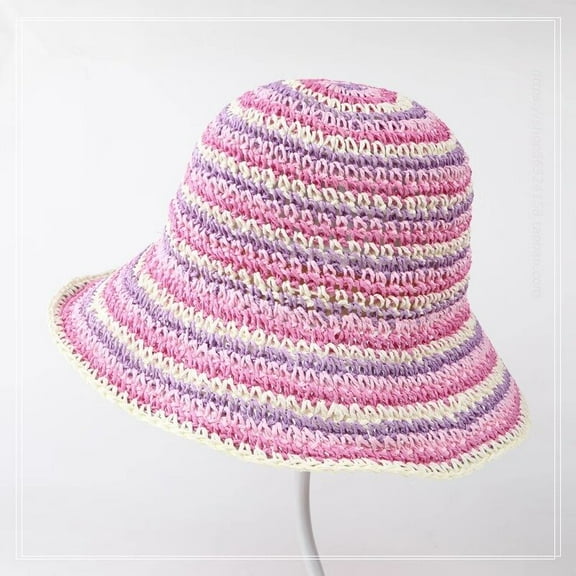 YooGuoGuo Grass Woven Fisherman Hat For Women In Summer Breathable And Face Revealing Small Bucket Hat With Large Brim For Sun Shading And Sun Protection Seaside Straw Hat