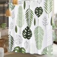 thumbnail image 2 of Shower Curtain,Green Leaf Shower Curtains for Bathroom,Green Palm Leaf Abstract Plant Botanical Shower Curtain Set,Waterproof Fabric Cloth Shower Curtains,Bathtub Curtain with Hooks72x72in, 2 of 6