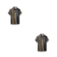 thumbnail image 1 of Guardurnaity Camisas hawaianas de poliéster de moda y transpirables para hombre, fáciles de limpiar, cortas, ligeras, cómodas, color café L color café L 2piezas, 1 of 6
