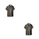 thumbnail image 1 of Qarigey Café Verano Camisas hawaianas cortas Hombres cómodos y modernos Transpirable Peso ligero Fácil de limpiar Casual Type3 NO3, 1 of 6