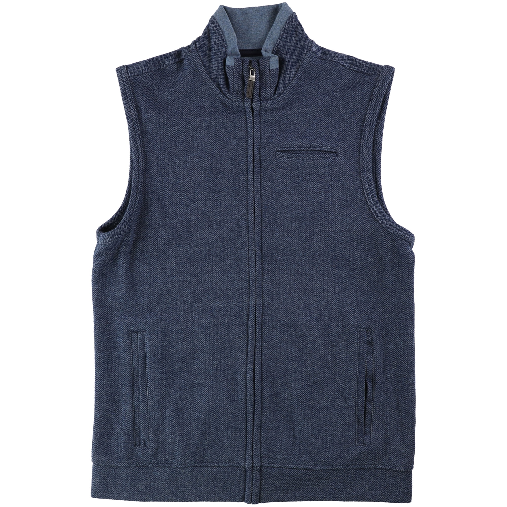 Tasso Elba Mens Full-Zip Pocket Sweater Vest, Blue, Small - Walmart.com