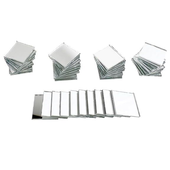 National Artcraft 1/2" Square Glass Mirror Mosaic Tiles for Crafts, Home Dcor, Lace and DIY Projects - (50/Box)