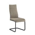 thumbnail image 3 of Milan Lilac Cantilever Side Chair w/ Diamond-Stitched Taupe Fabric - Set of 2, 3 of 8