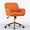 Orange, variant on PORKISS Vanity Chair with Back, Home Office Chair, Ergonomic Home Desk Chair with Artificial Rabbit Hair, Adjustable Swivel Task Computer Chair with Arm, Wheels, Beige