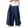 thumbnail image 2 of WSBDENLK Men Faddish Zipper Button Solid Casual Pocket Sports Trousers Wide Leg Pants, 2 of 4