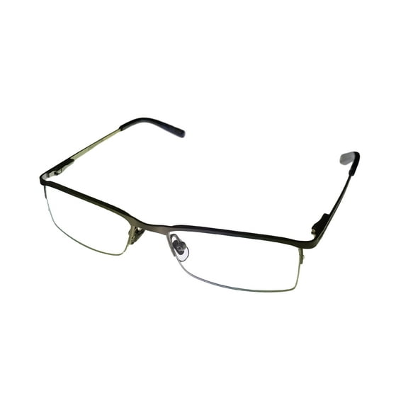 Jones New York Men Rimless Metal Rectangle Eyewear,J336 Brush Silver 52mm