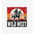 thumbnail image 4 of Wild West Cowboy Sunset Ride Adult White Crew Neck Short Sleeve Tee-Medium, 4 of 4