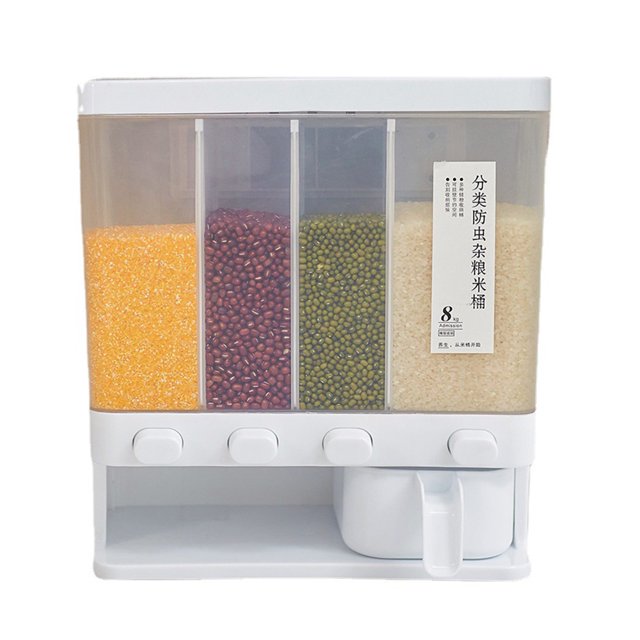 Caja de plástico para almacenamiento de alimentos recipiente hermético para despensa Ehuebsd multigrano cereales arroz granos secos fruta té