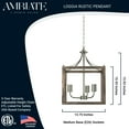thumbnail image 2 of Sunshine Lighting B3167053 Ambiate Gabbia Rustic Farmhouse Pendant Light Fixture E26 Base - 40W Gray Wood - Brown, 2 of 5