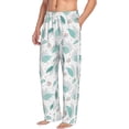 thumbnail image 2 of Daiia Leaf Print Green Men's Sleep Pant with Pockets and Drawstring,Pajama Pants-Medium, 2 of 9