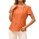 thumbnail image 2 of Camiseta de mujer Verano Cuello redondo Manga corta Casual Top suelto, Naranja, M Monstrate AP001321-10, 2 of 7