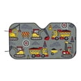thumbnail image 6 of Lsque Funny Construction Car Windshield Sun Shade | Accordion Folding Style Auto Shade for Car Truck SUV Van | Blocks UV Rays Sun Visor Protector | Medium, 6 of 7
