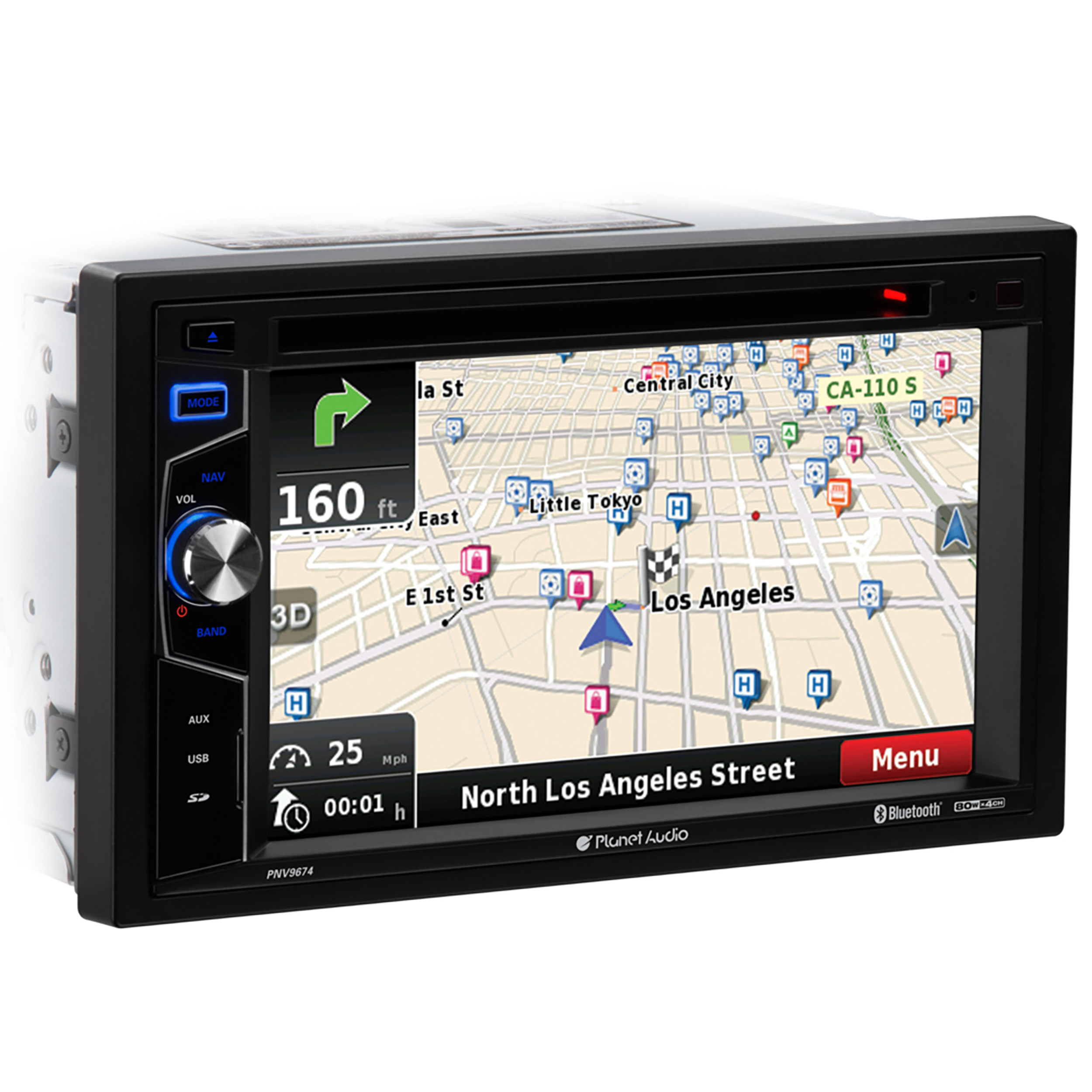 Planet Audio PNV9674 Car 6.2” Touchscreen Bluetooth Navigation, DVD USB SD AM/FM - image 6 of 9