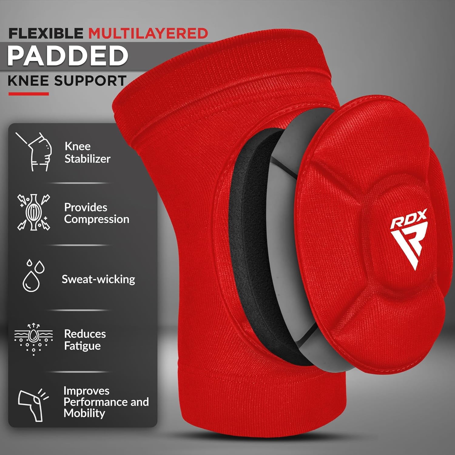 RDX Knee Pads for Work, OEKO TEX CERTIFIED, Anti-Slip Protective Thick Foam Padded Brace, Collision Avoidance Sleeves Pair, MMA Muay Thai Grappling Volleyball Football Wrestling Gardening, Men Women