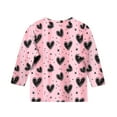 thumbnail image 5 of Spazoro Toddler Girls 3/4 Sleeve Shirts, Love Print Round Neck Casual Spring and Fall Fashionable Tops for Girls Multicolor Size 3-4T, 5 of 5