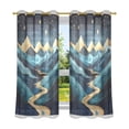 thumbnail image 6 of Yayeee Window Curtains Light Filtering 63"x42" Grommet Panel Pair Home Living Room Decor, Dark Mountains, 6 of 7