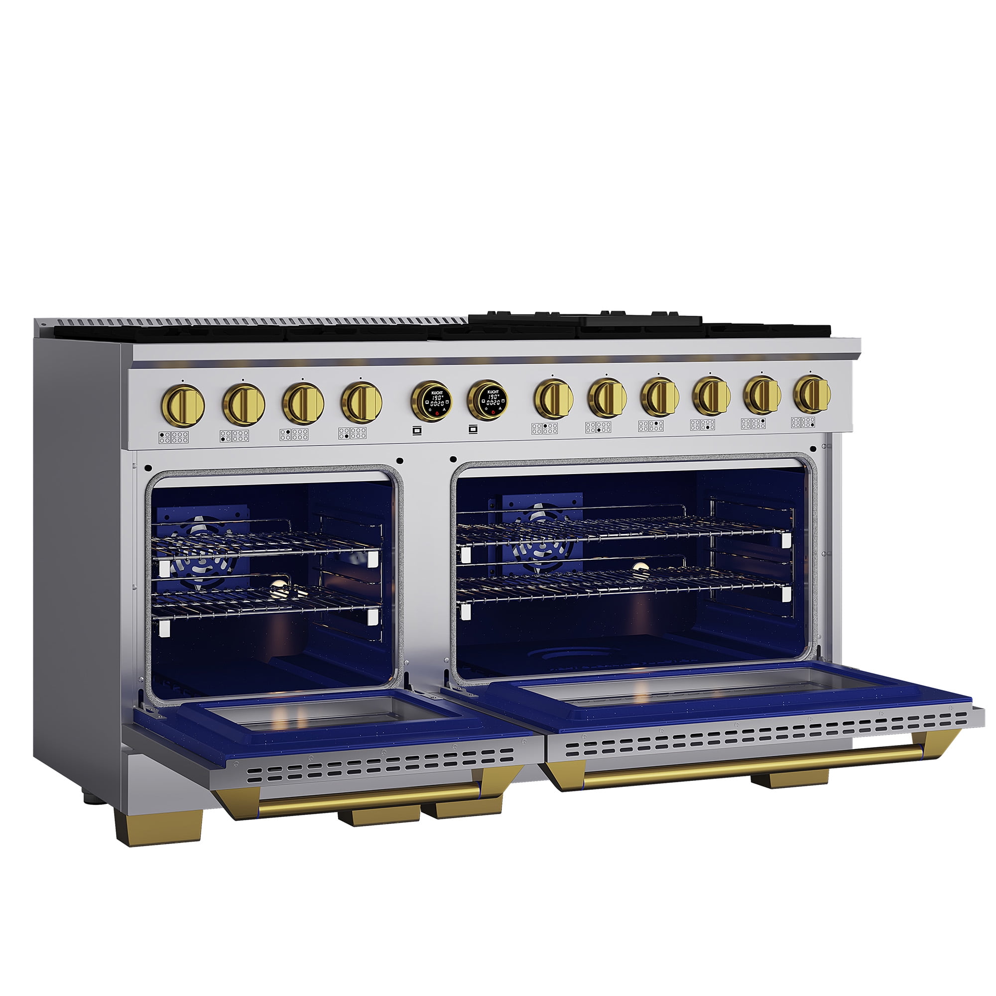 60 in. 7.9 cu. ft. 10 Burners Dual Fuel Range for Propane Gas in Stainless Steel