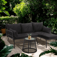 thumbnail image 2 of Bezseller 3-Piece Rattan Patio Sets with L-Shaped Sofa and Coffee Table, Black, 2 of 9